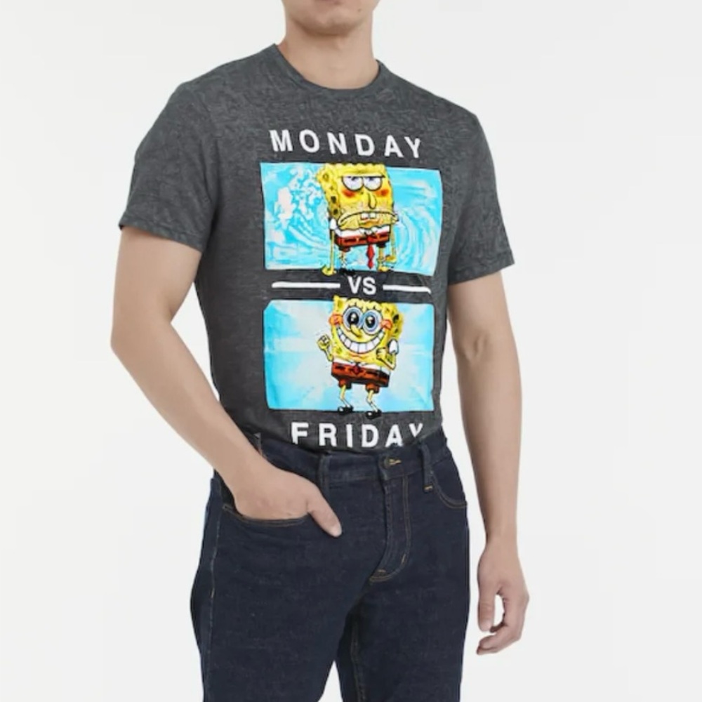 NWOT Hybrid Apparel Men's SpongeBob Graphic Tee Shirt
